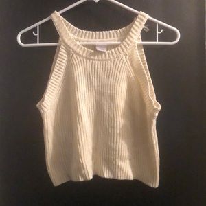 Cream color knit crop top